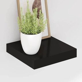 vidaXL Ράφι Τοίχου Μαύρο 23x23,5x3,8 εκ. MDF