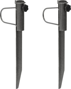 vidaXL Στηρίγματα Ομπρέλας με Ακίδες 2 τεμ. 19x42 εκ. Γαλβαν. Ατσάλι