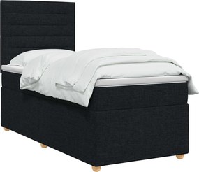 vidaXL Κρεβάτι box spring με στρώμα Μαύρο 80 x 200 cm Ύφασμα