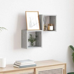 vidaXL Ράφια Cube Τοίχου 2 τεμ Γκρι Sonoma 26x15x26 εκ από Συνθετικό Ξύλο