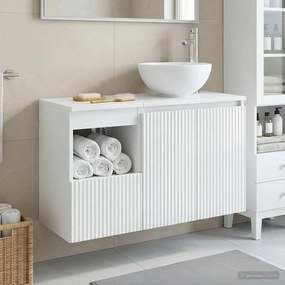 vidaXL Σετ Ντουλαπιών Μπάνιου 2 τμχ. Γυαλιστερό Λευκό