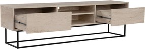 TV Stand Escape 180 -Black, Travertine Travertine Black