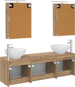 vidaXL Σετ Ντουλαπιών Μπάνιου 5 pcs Artisan Δρυς Επεξεργασμένο Ξύλο