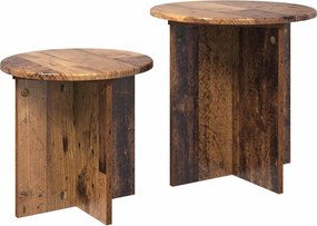 vidaXL Σετ βοηθητικά τραπεζάκια 2 pcs Παλαιωμένο ξύλο