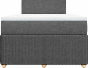 vidaXL Κρεβάτι Boxspring με Στρώμα Σκούρο Γκρι 120x200 εκ. Υφασμάτινο