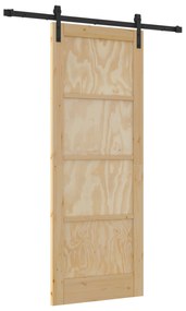 vidaXL Συρόμενη Πόρτα με Σετ Υλικών 78x202 εκ. Στερεό Ξύλο Πεύκου