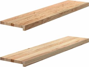 vidaXL Περβάζια παραθύρων 2 τεμ. 110x30x2 εκ. Ακατέργαστο Μασίφ Δρυός