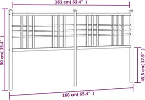 vidaXL Ανταλλακτικό κεφαλάρι Λευκό 160 εκ. Μεταλλικό