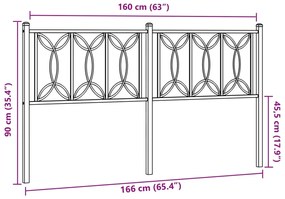 vidaXL Κεφαλάρι Μαύρο 160 εκ. Μεταλλικό