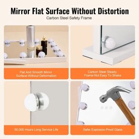 VEVOR Hollywood Vanity Makeup Mirror With Lights 5X Magnification 16.1x11.8 in