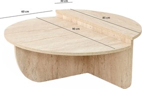 Τραπεζάκι Σαλονιού Τραβερτίνη MEVAL 90x35