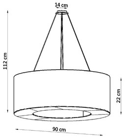 Sollux Κρεμαστό φωτιστικό Saturno 8,μαύρο,8xE27/60w