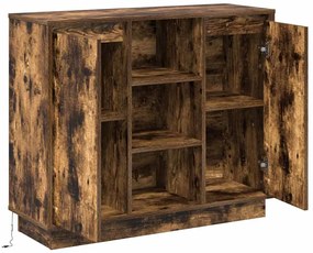 vidaXL Κομοδίνο Καπνιστό Δρύς 90 x 32 x 75 εκ Επεξεργασμένο ξύλο