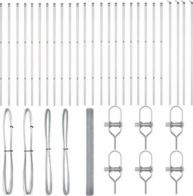 vidaXL Στύλος Περιφράξεων Ασημί 50 x 1,5 μ (19 x 19 mm δίχτυ) Ατσάλι