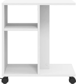 vidaXL Βοηθητικό Τραπέζι με Ρόδες Λευκό 50x30x55 εκ. Επεξεργ. Ξύλο