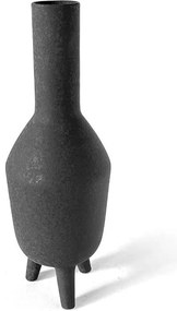 Βάζο Ifigenia 032298 15x15x45cm Black Κεραμικό
