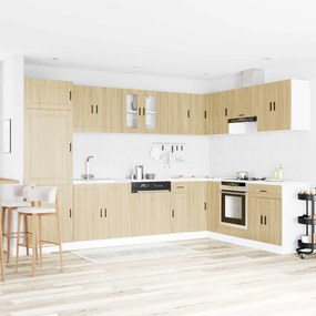 vidaXL Βάση νιπτήρα με αποθήκευση Porto 2 pcs Καφέ Επεξεργασμένο ξύλο