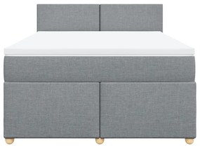 Κρεβάτι Boxspring με Στρώμα Ανοιχτό Γκρι 140x190 εκ. Υφασμάτινο - Γκρι