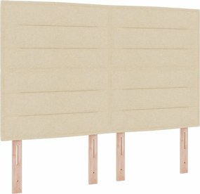vidaXL Κρεβάτι με ελατήρια με στρώμα Κρεμ 140 x 190 cm ύφασμα