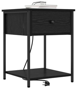 vidaXL Κομοδίνο Μαύρη δρυς 42 x 41 x 56 εκ. Επεξεργασμένο ξύλο