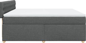 vidaXL Κρεβάτι Boxspring με Στρώμα Σκούρο Γκρι 180x200 εκ Υφασμάτιν
