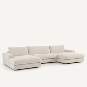 Καναπές 5 θέσεων με ύφασμα bouclette, Skander