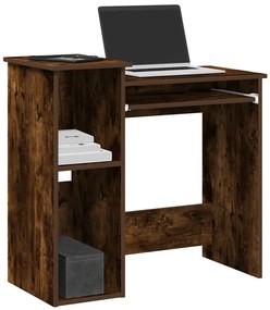 Γραφείο με Ράφια Καπνιστή Δρυς 84x40x78 εκ Επεξεργασμένο Ξύλο