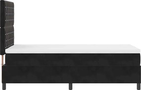 vidaXL LED Κρεβάτι με βάθρο με στρώμα Μαύρο 100 x 200 cm Βελούδο