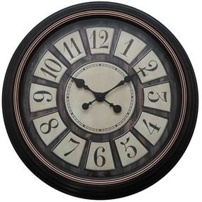 Ρολόι Τοίχου Docto 349-000011 Φ55,8cm Antique Black Inart Πλαστικό
