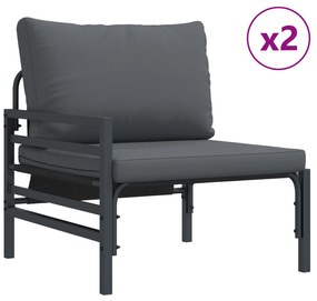 vidaXL Σετ Καναπέ Κήπου 3 pcs Ανθρακί Ατσάλι