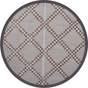 vidaXL Χαλί εξωτερικού χώρου ARAKIL καφέ Ø120 cm PP