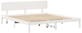vidaXL Σκελετός Κρεβατιού Λευκό 180 x 200 cm Μασίφ ξύλο πεύκου