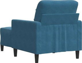 vidaXL Πολυθρόνα Μπλε 60 εκ. Βελούδινη με Υποπόδιο