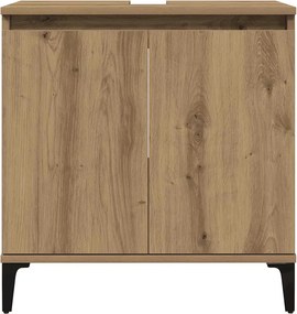 vidaXL Ντουλάπι Νιπτήρα τεχνίτης Δρυς 58x33x60 εκ. Επεξεργασμένο Ξύλο