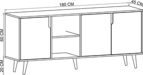 Κονσόλα Sapphire Δρυς FLEDAS 180x45x80