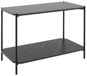 Τραπέζι σαλονιού Mara MDF ανθρακί μαρμάρου-μαύρο 80x40x55cm - 072-000066