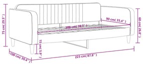 Καναπές Κρεβάτι Μαύρος 90 x 200 εκ. Βελούδινος - Μαύρο