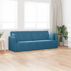 vidaXL Καναπές-κρεβάτι 2 σε 1 Μπλε 213x144x60 εκ Βελούδο