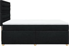 vidaXL Κρεβάτι Boxspring με Στρώμα Μαύρο 140x190 εκ. Υφασμάτινο