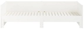 vidaXL Καναπές Κρεβάτι Συρόμενος Λευκός 2x(90x190) εκ. από Μασίφ Πεύκο