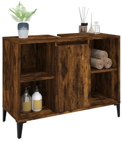 vidaXL Ντουλάπι Νιπτήρα Καπνιστή Δρυς 80x33x60 εκ. Επεξεργ. Ξύλο