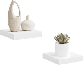 vidaXL Ράφια Τοίχου 2 τεμ. Άσπρα 23x23,5x3,8 εκ. MDF