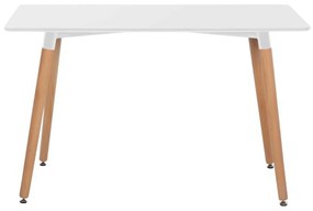 ΤΡΑΠΕΖΙ MINIMAL HM8581.01 ΛΕΥΚΟ MDF-ΠΟΔΙΑ ΟΞΙΑ ΣΕ ΦΥΣΙΚΟ ΧΡΩΜΑ- 120Χ60X74Υεκ.