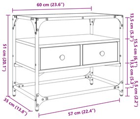 ΈΠΙΠΛΟ ΤΗΛΕΟΡΑΣΗΣ ΓΥΑΛ ΕΠΙΦΑΝΕΙΑ SONOMA ΔΡΥΣ 60X35X51ΕΚ ΕΠ ΞΥΛΟ 846055