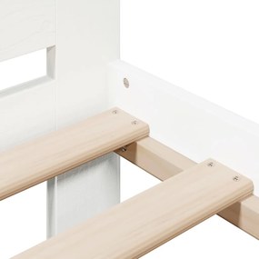 Σκελετός Κρεβ. Χωρίς Στρώμα Λευκό 120x200 εκ Μασίφ Πεύκο - Λευκό