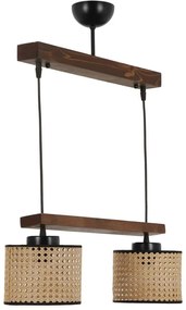 Φωτιστικό Οροφής David 534LUN3391 45x15x80cm 2xE27 40W Brown-Natural Opviq