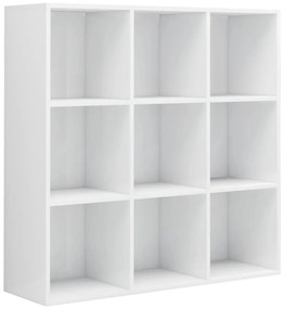Βιβλιοθήκη Γυαλιστερό Λευκό 98x29x97,5 εκ. Επεξεργασμένο Ξύλο - Λευκό