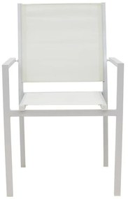 Καρέκλα κήπου Zacreta αλουμίνιο - textilene λευκό 61x56,5x87,5 εκ. 61x56.5x87.5 εκ.