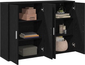 vidaXL Πλαϊνό γραφείο 2 pcs Μαύρη Οξυά 60 x 31 x 84 εκ.