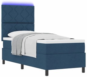 vidaXL Κρεβάτι με ελατήρια με στρώμα Μπλε 80 x 200 cm ύφασμα
